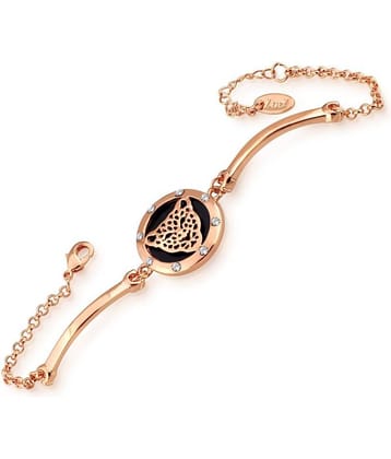 Spargz Rose Gold Plated AD Stone Party Wear Smarty Leopard Bracelet ALBR_5006
