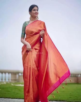 Rich Zari Weaving Kanjivaram Soft Silk Jacquard Saree