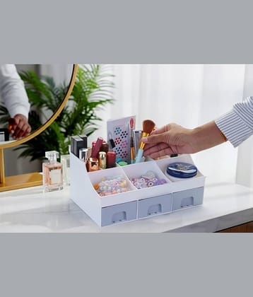 Plastic Unbreakable Multi Purpose Make Up Organiser / Stationery / Cosmetic / Jewellery / Skin Care / Home / Office / Dressing Table Storage Organiser Vanity Box Set Of 1