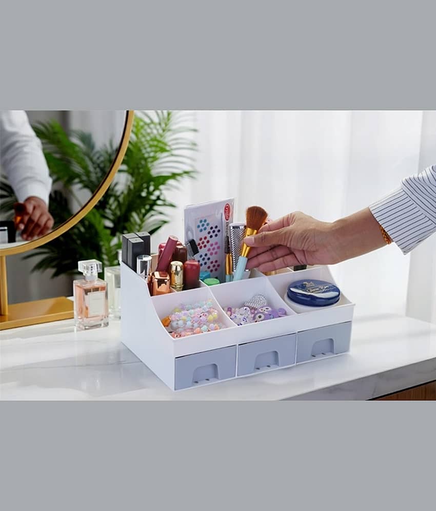 Plastic Unbreakable Multi Purpose Make Up Organiser / Stationery / Cosmetic / Jewellery / Skin Care / Home / Office / Dressing Table Storage Organiser Vanity Box Set Of 1