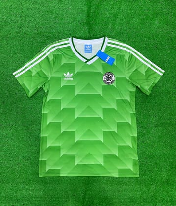 Germany 1990 Away Green Retro Jersey-M