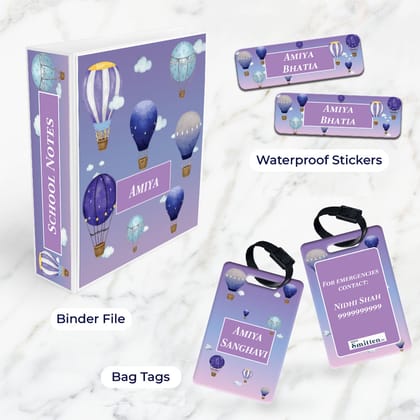 Night Flight Stationery Set (kids)-Blue Purple Gradient / Mini Set