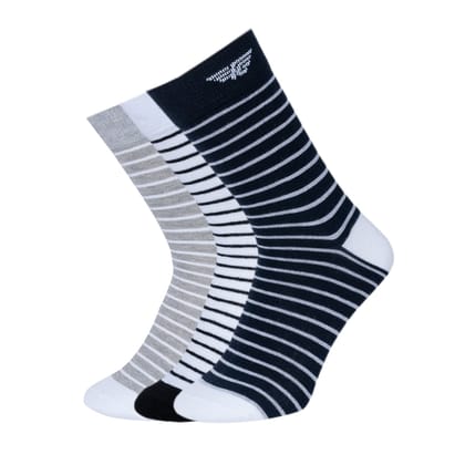 Red Tape Striped Full Length Socks for Men | Pack of 3