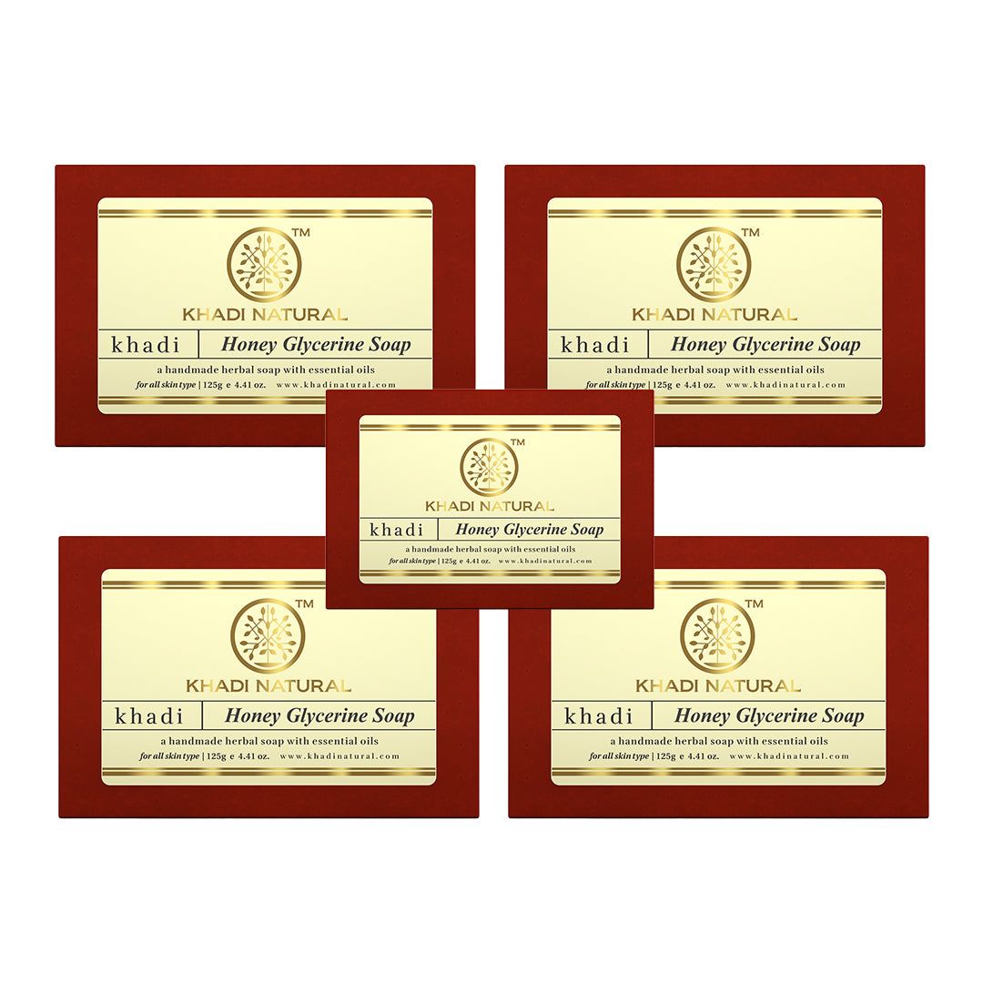 Khadi Natural Honey Glycerine Soap Combo Pack Of 5 – 125gm Each
