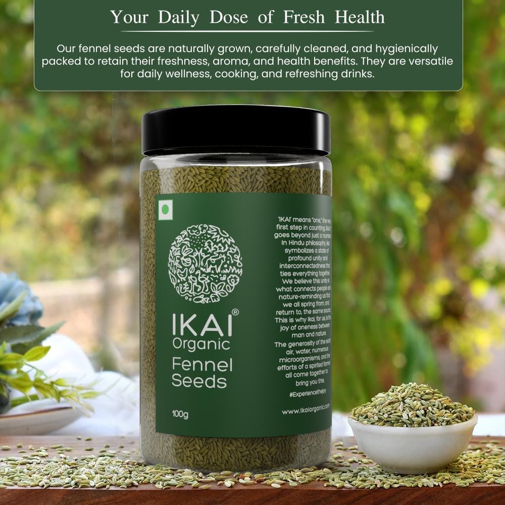Organic Fennel Seeds | Saunf | Mouth Freshener | Aromatic Spice | 100g