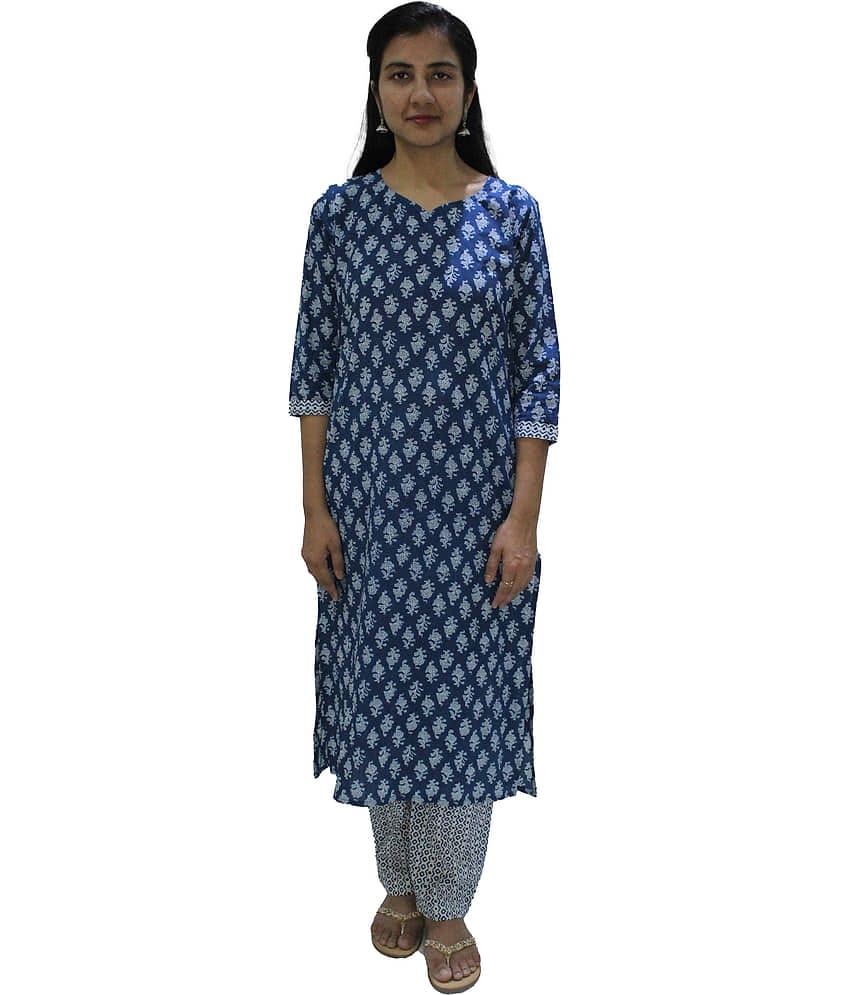 miravan Cotton Kurti With Palazzo - Stitched Suit
