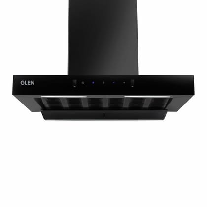 Glen Hood Anya 90 Black Kitchen Chimney 90cm | 1200 m/hr Suction| Filterless Thermal Auto Clean| T-Shape Design | Touch & Gesture Control | 2 LED Lights | 1-Year Comprehensive & 7-Year Motor Warranty Glen Hood Anya 90 Black Kitchen Chimney 90cm | 1200 m/