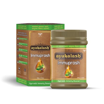 AYUKALASH Ayurvedic Immuprash (Chyawanprash) | Blend of 80+ Herbs & Traditional Ayurvedic Extracts | Daily Immunity & Energy Booster for All Age Groups | 500g
