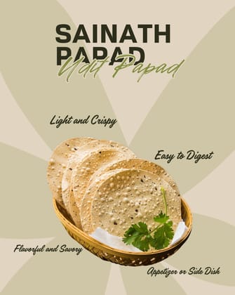 Udad Papad 200 g Each [18X25cm]