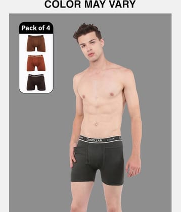 Dollar Lehar Mens Combed Cotton Trunk - Pack of 4 - (Colour May Vary)