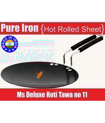 Veer Deluxe handle - Iron Concave Tawa ( Pack of 1 )