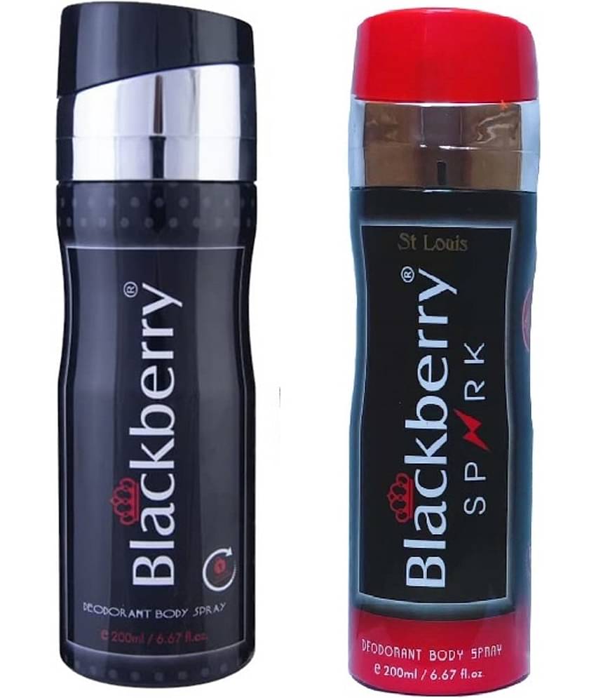 St Louis - 1 BLACKBERRY SPARK, 1 BLACKBERRY . Deodorant Spray for Men,Women 400 ml ( Pack of 2 )