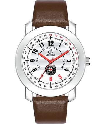Septem Brown Leather Analog Men's Watch