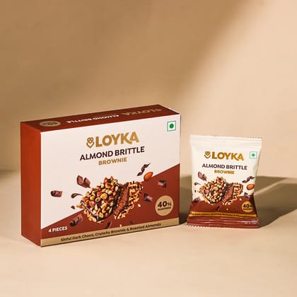 Loyka Almond Brittle Brownie (80g) | Premium Chocolate Brownie | Gift Box