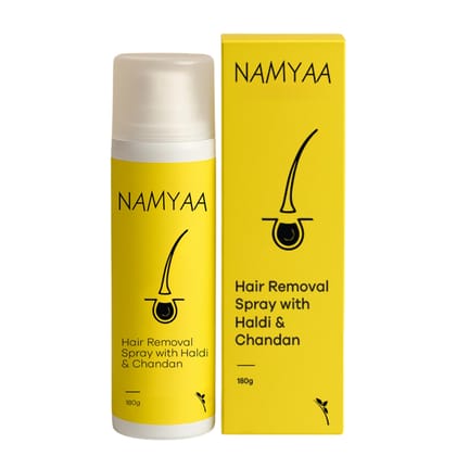 Namyaa Haldi Chandan Hair Removal Cream Spray, Painless Body Hair Removal Spray - 180 ml