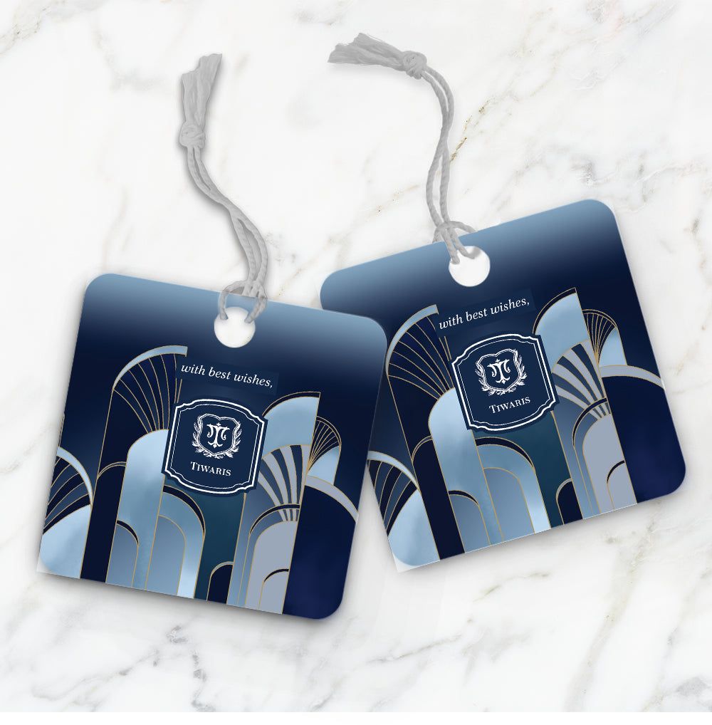 Deco Symmetra Gift Tag-Navy