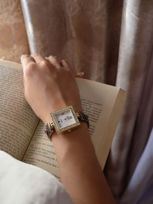 Mila Embossed Wrist Watch-Gold