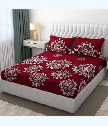 kids wonders Microfibre 1 King Fitted Bedsheet with 2 Pillow Covers ( 200 cm x 182 cm ) , Multi