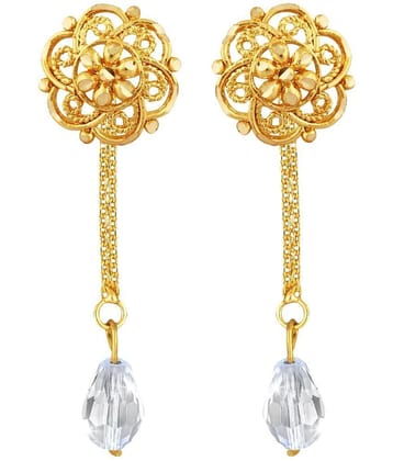 VIVASTRI Golden Drop Earrings ( Pack of 1 ) - Golden