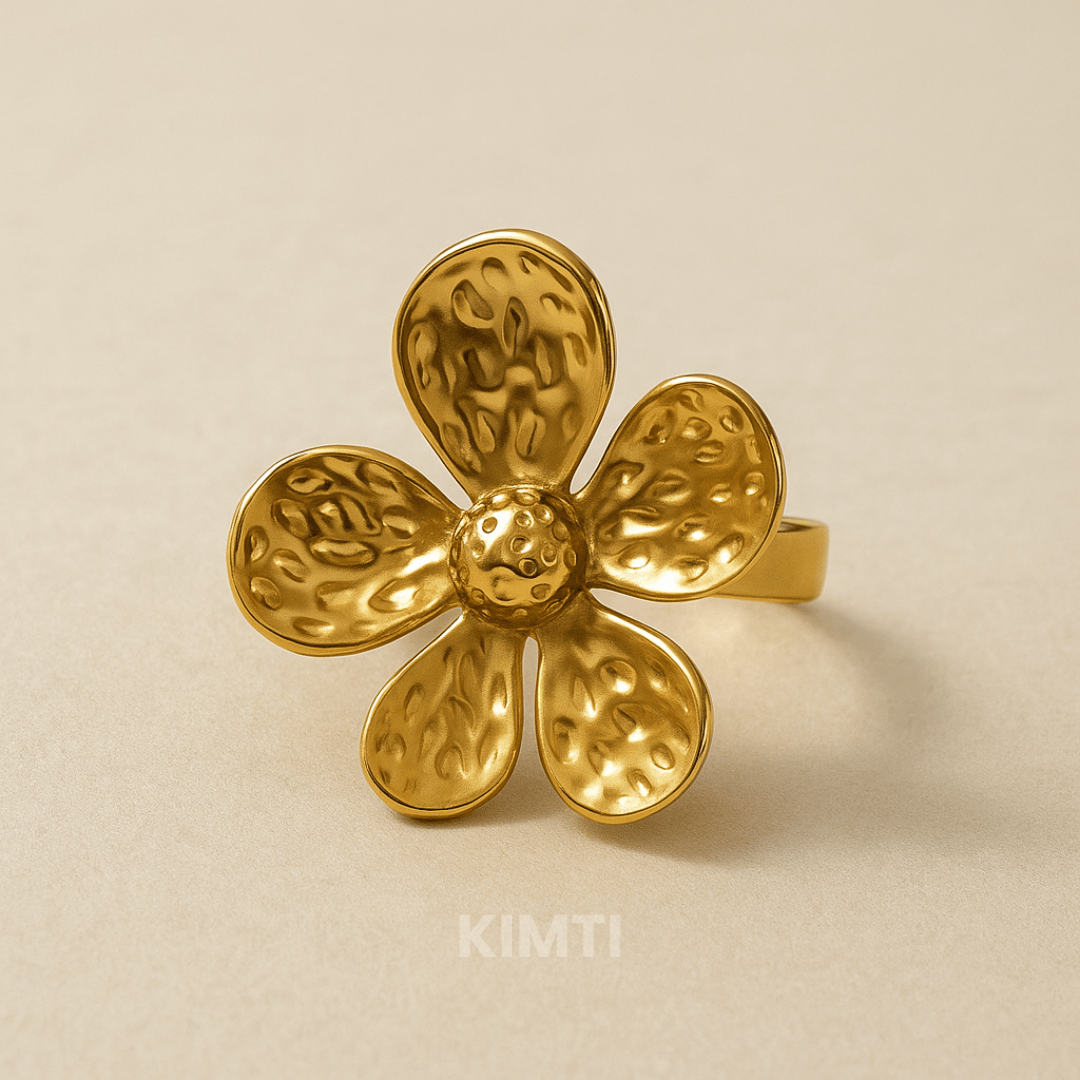 18k Gold Plated Daisy Flower Anti Tarnish Ring