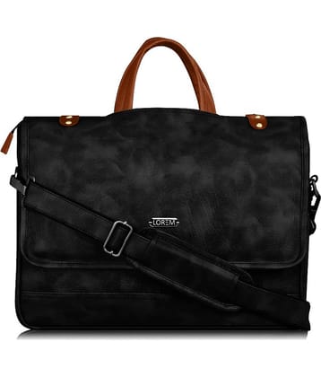 Lorem Black Faux Leather Folio