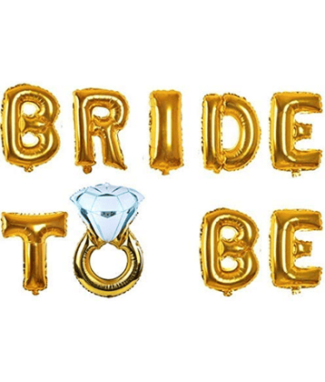Jolly Party  bride to be  Golden  Foil  balloon + ring foil