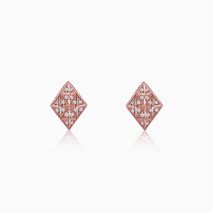 Rose Gold Zircon Stud Earrings