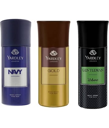 Yardley - 1Navy 1Gold  & 1Urbane Deodorant Spray for Men 450 ml ( Pack of 3 )