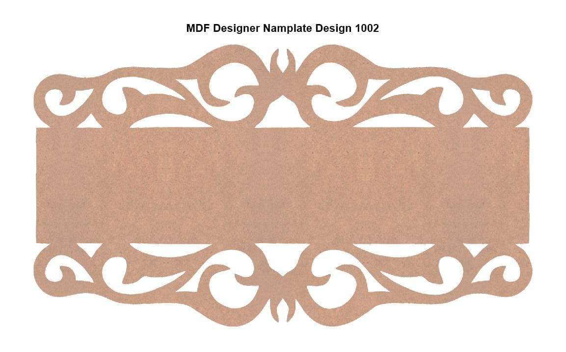 Brand Zero MDF Designer Name Plate Base - Design 1002 - Select Your Preference Of Size & Thickness