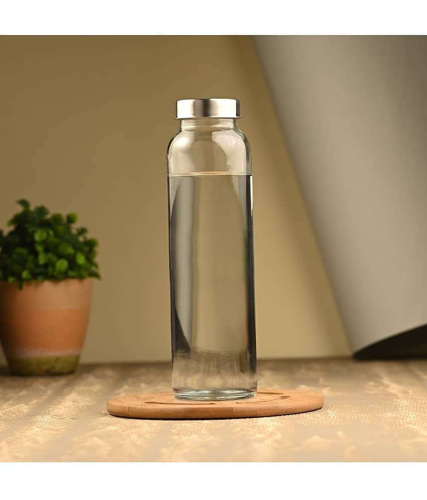 AFAST Water Milk Transparent Bottle Nude Glass Water Bottle 850 mL ( Set of 1 )