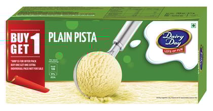 Dairy Day Plain Pista Ice Cream, 700 ml (Buy 1 Get 1 Free)