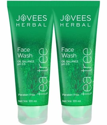 Jovees Herbal Tea Tree Oil Control Face Wash For Oily & Acne Prone Skin 120ml (Pack of 2)