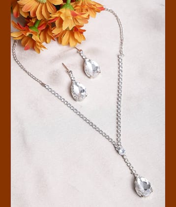 SUNHARI White Alloy Necklace Set ( Pack of 1 )