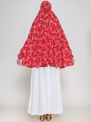 Red & White Namaz Dupatta