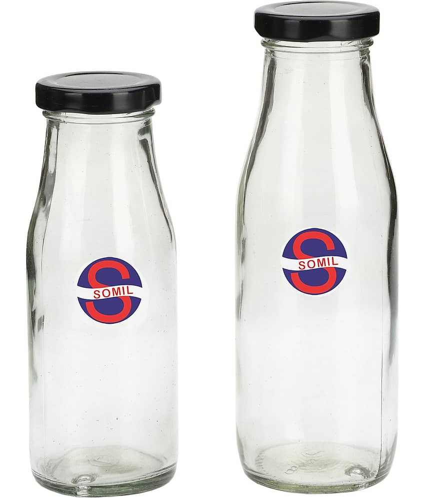 Afast Glass Storage Bottle, Clear, Pack Of 2, 300 ml