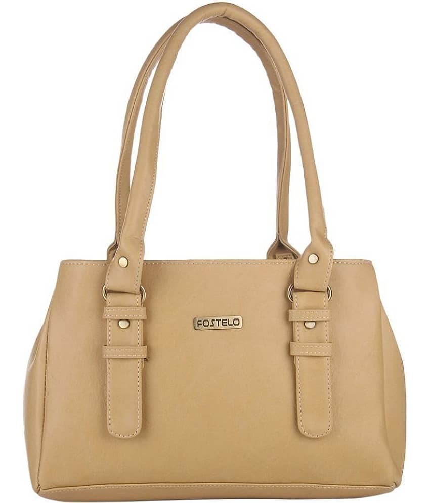 Fostelo Shoulder Bag Faux Leather Set of 1 ( Beige )