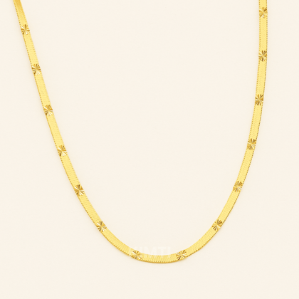 18k Gold Plated Anti Tarnish Floral Detail Chain