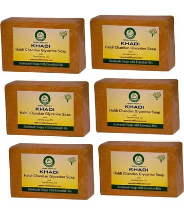 Khadi Herbal Haldi Chandan Soap - 125gm (Pack of 6)