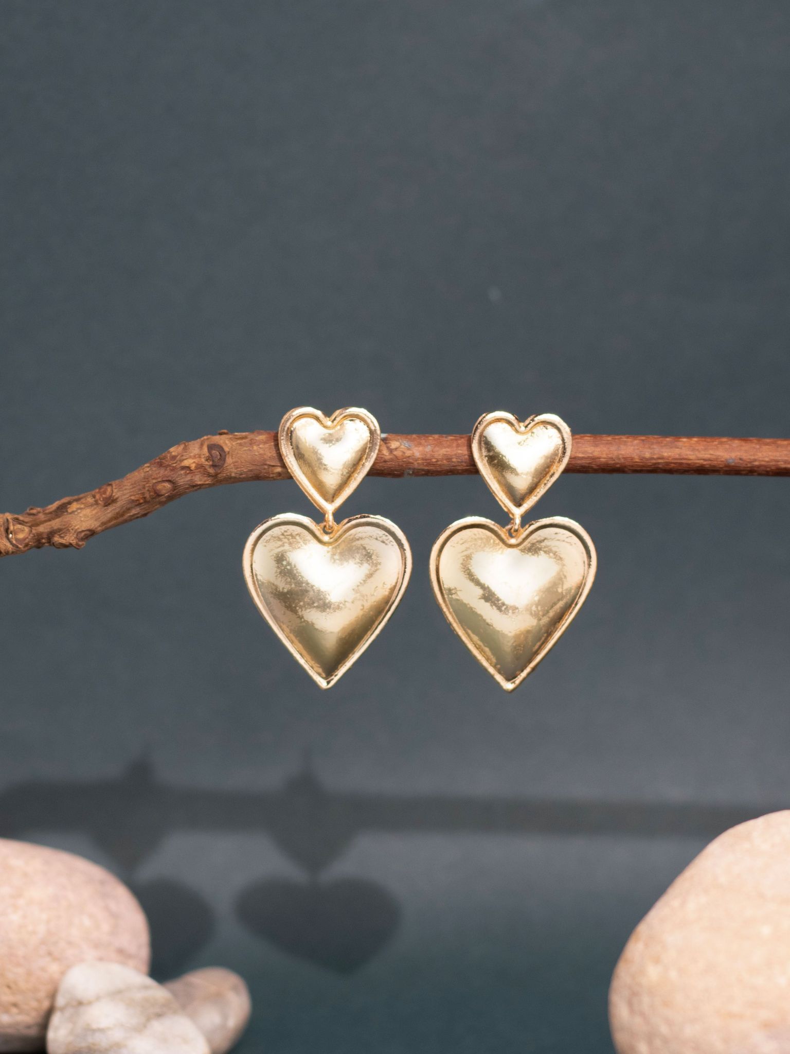 Valentine Special - Double Heart Statement Earring