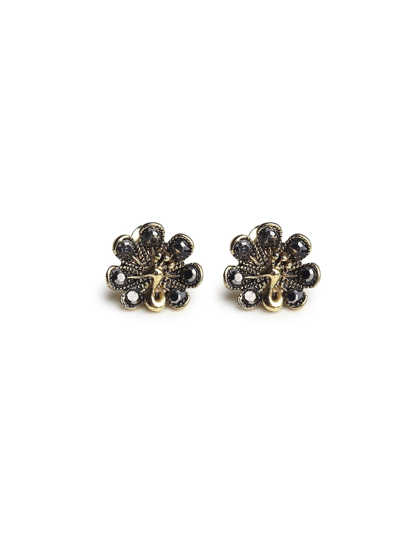 Gold Peacock Earrings