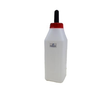 FAIRBIZPS Calf Feeding Milk Bottle, Milk Feeding Bottle for Calf with Nipple, Calf Feeding Bottle White, 2.5 Liter Pack of 4