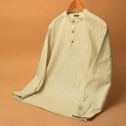 हरित  - KHADI KURTA SHIRT #3-S / Half Sleeve
