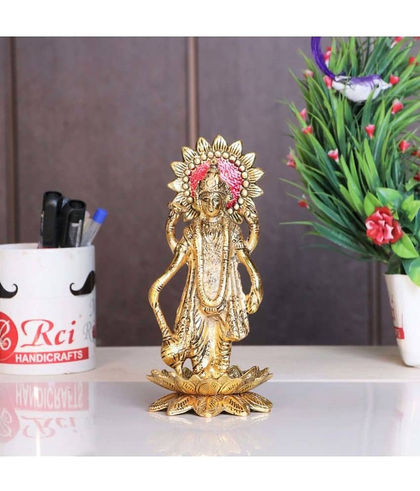 KridayKraft Aluminium Lord Vishnu Idol ( 19 cm )