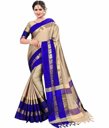 fab woven Cotton Blend Self Design Saree With Unstitched Blouse Piece ( Multicolour )