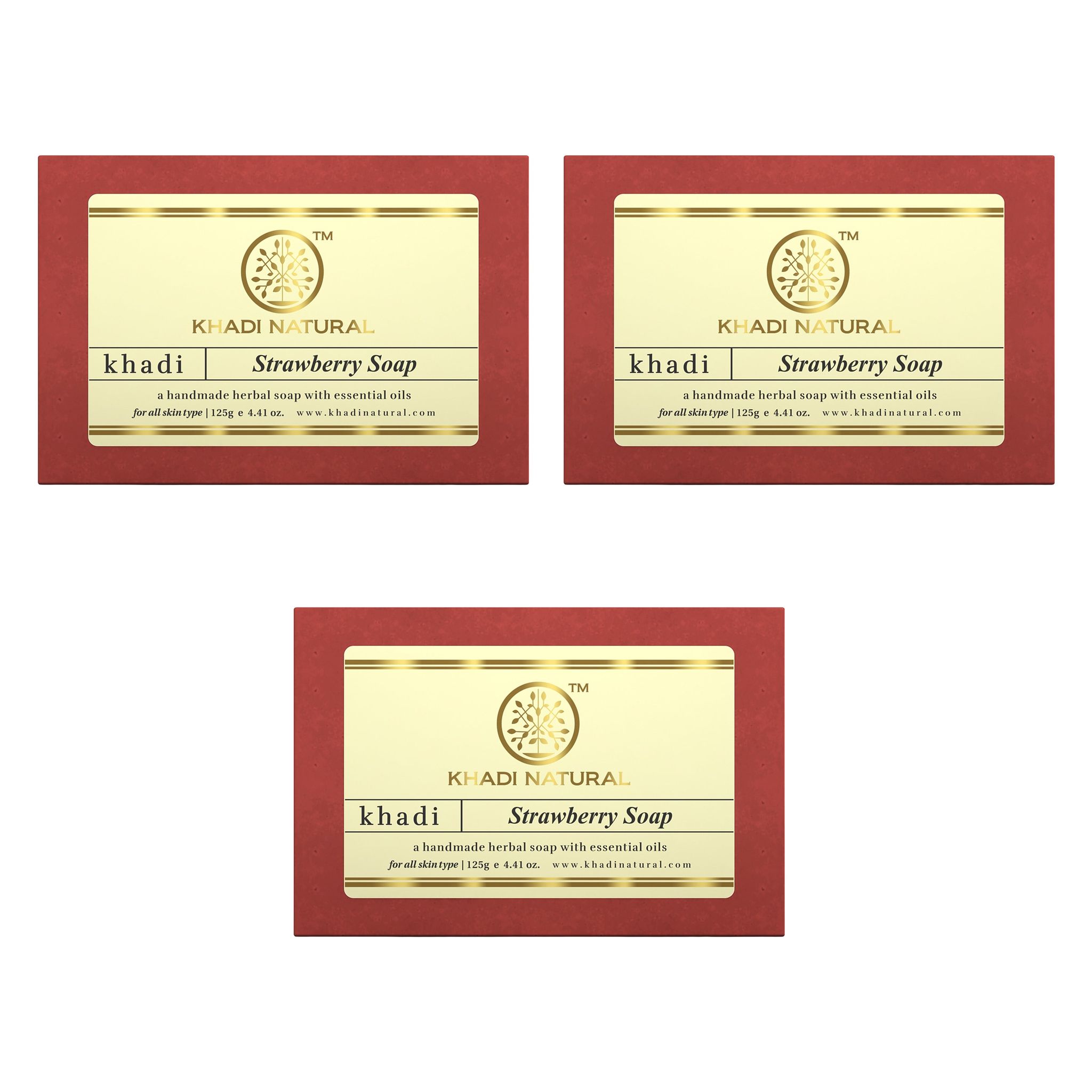 Khadi Natural Strawberry Soap Combo Pack Of 3 – 125gm Each