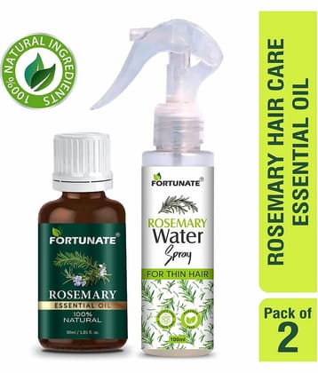 Fortunate Rosemary Hair Essentials Oil 30ml - Rosemary Water - 100ml - Hair Sprays 130 mL
