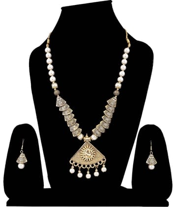 Sunhari Jewels White Alloy Necklace Set ( Pack of 1 )