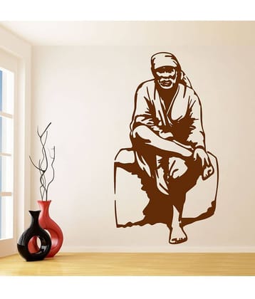 Decor Villa Jai Sai Baba Ji PVC Wall Stickers