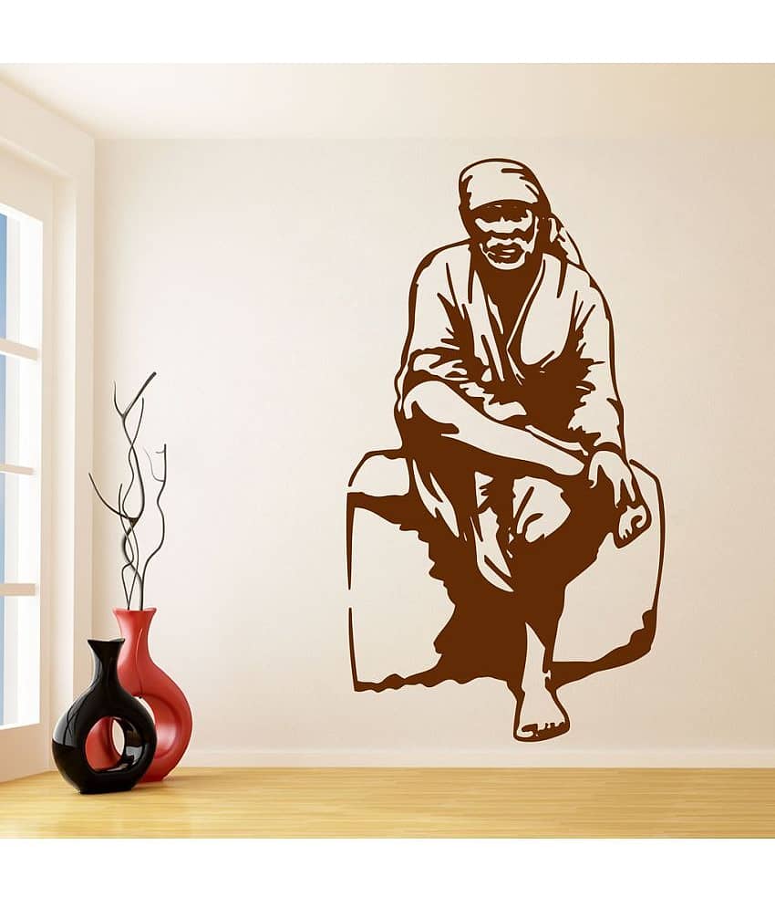 Decor Villa Jai Sai Baba Ji PVC Wall Stickers