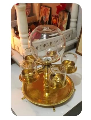 Panch Deep (Oil Model) : 5 Akhand Diya with 1 Ltr. Oil Container ( NOT FOR GHEE )